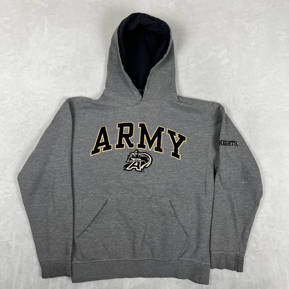 Vintage Army Black Knights Hoodie Sweatshirt Mens Small Gray NCAA Football